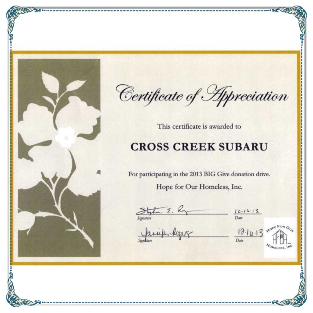 framed cert of app hope 4 homeless.JPG