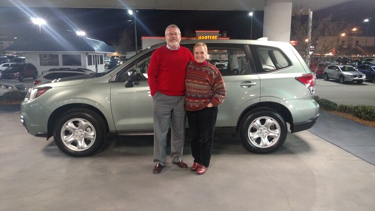 Mr & Mrs Stewart with their first Subaru - a 2017 Forester with a manual transmission!.jpg