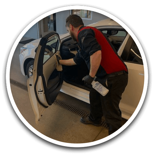 Crown Associate disinfecting vehicle