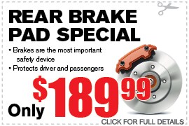 Rear Brake Pad Special