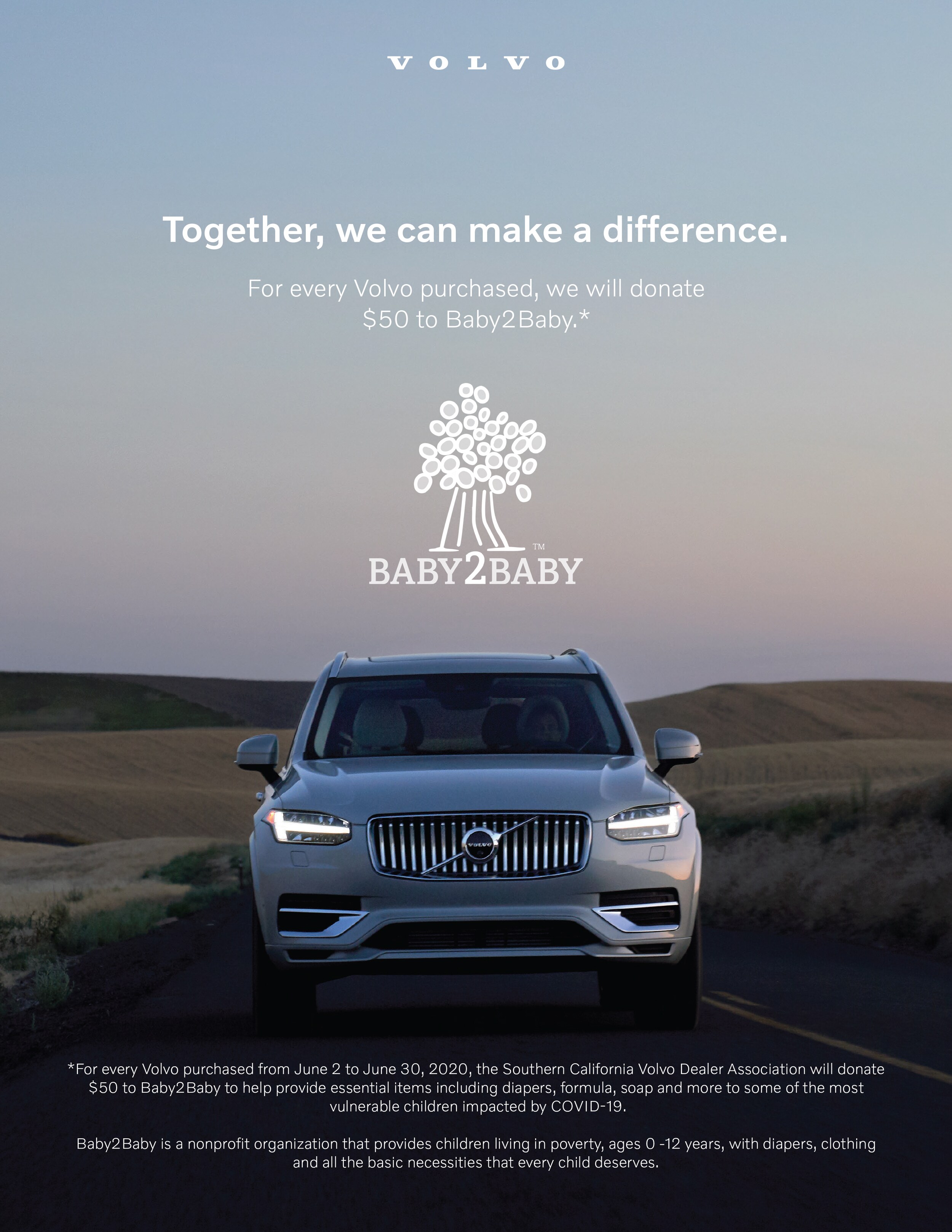 Baby2Baby-Flyer-Culver-City-Volvo.jpg Culver City Volvo will give money to Baby2Baby, a charity supporting COVID-19 families, when you buy a new Volvo for a limited time