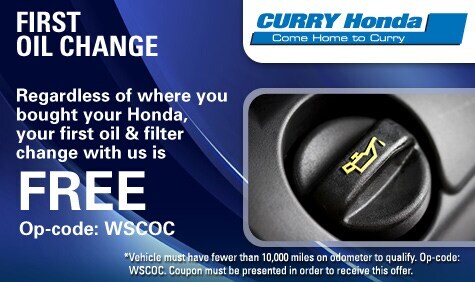 Curry honda discount coupons