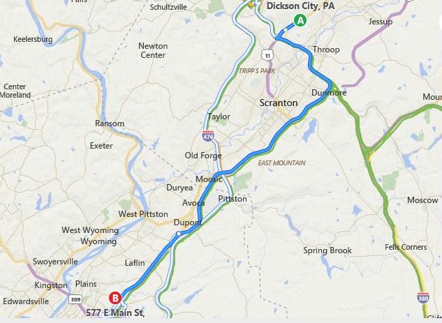dickson city map