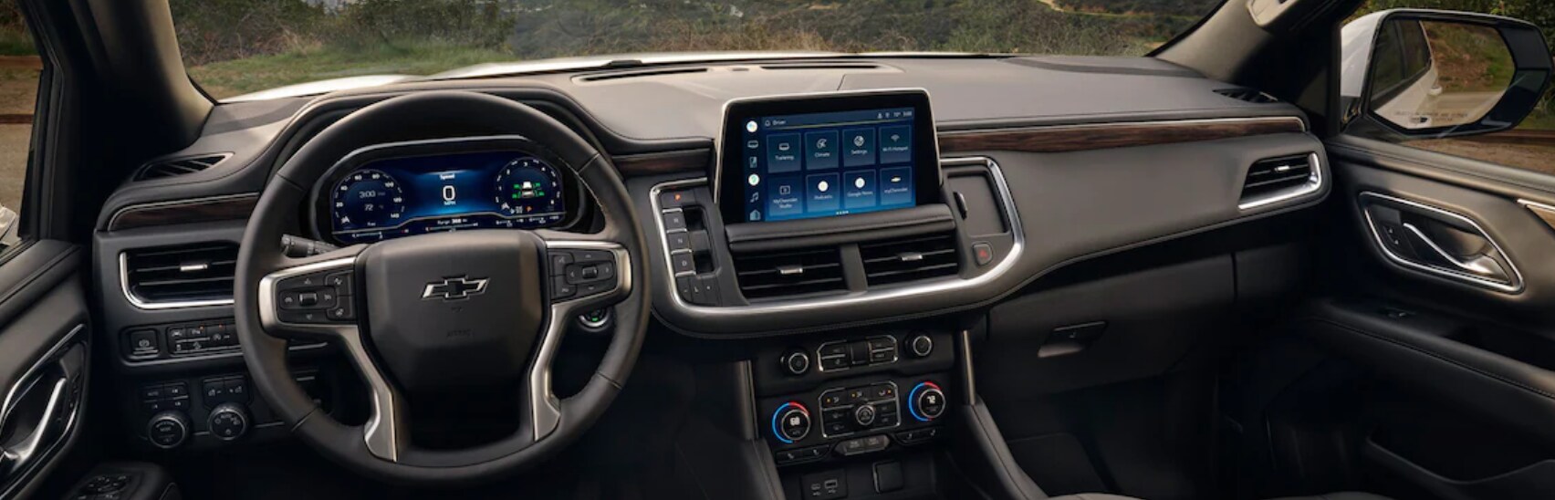 2023-Chevy-Tahoe-4.PNG A view of the dash and infotainment system in a 2023 Chevy Tahoe