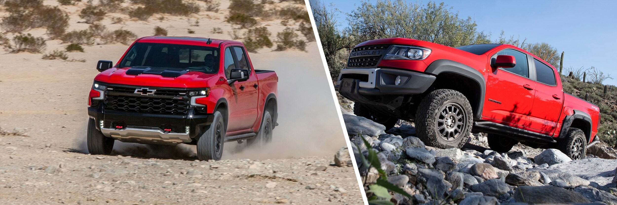 2019 Colorado Bison and 2019 Silverado Off-roading.