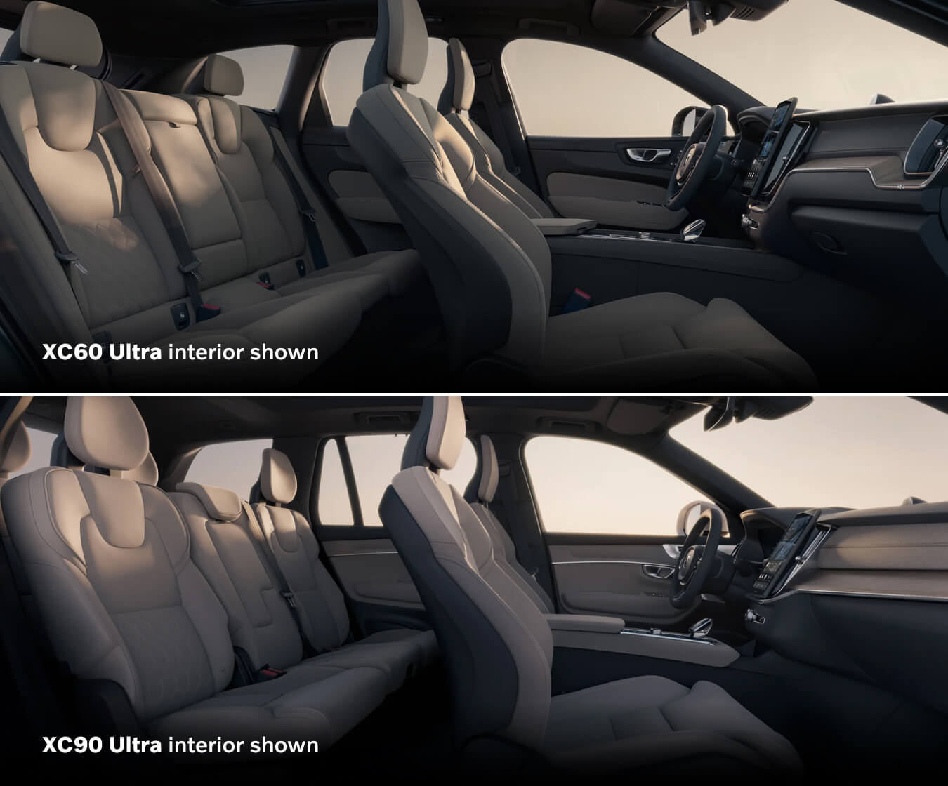 XC60 Ultra interior and XC90 Ultra interior shown