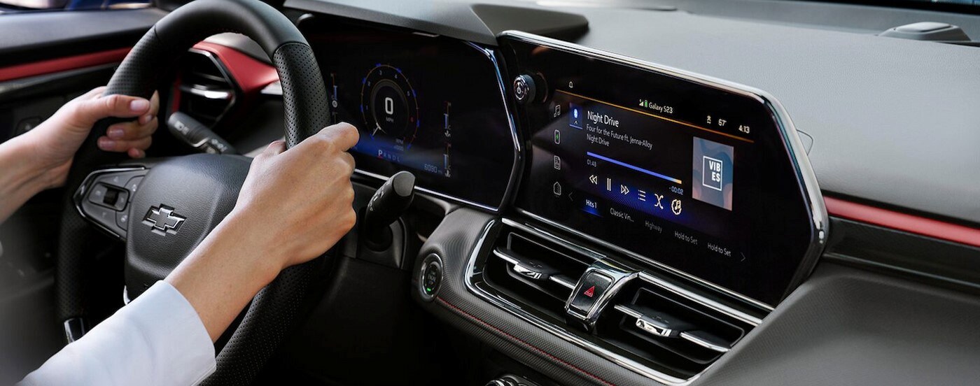 2025%20Chevy%20Trailblazer%20-%20Dashboard.jpg The black dash is shown in a 2025 Chevy Trailblazer.