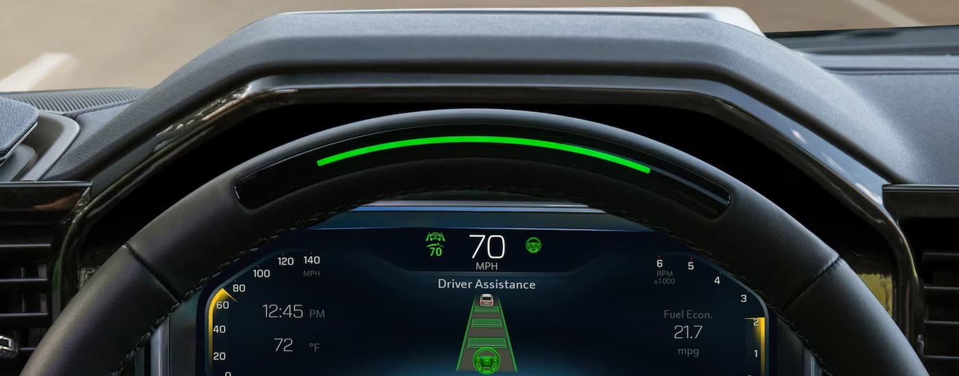 Chevy%20Silverado%201500%20for%20sale%20in%20Columbus%20-%202024%20Chevy%20Silverado%201500%20-%20Super%20Cruise.jpg A close up of the Super Cruise feature in a 2024 Chevy Silverado 1500 for sale in Columbus.