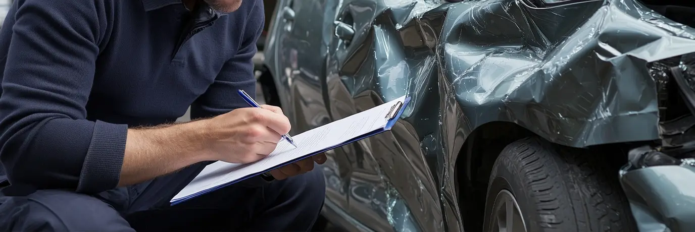 Insurance adjuster reviewing a total loss claim - Dave Gill Chevrolet helps Columbus Ohio drivers understand their settlement options