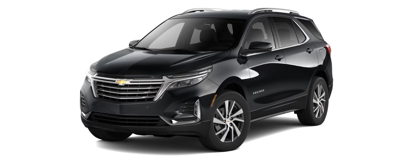 A black 2023 Chevy Equinox Premier is angled left.