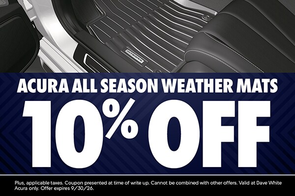 Acura All Season Weather Mats 10% Off at Dave White Acura