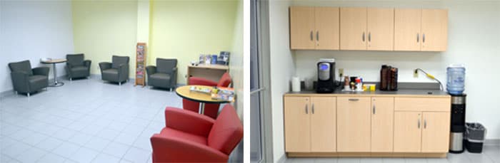 Waiting room inside the Davidson Nissan Collision Repair Center - Watertown, NY