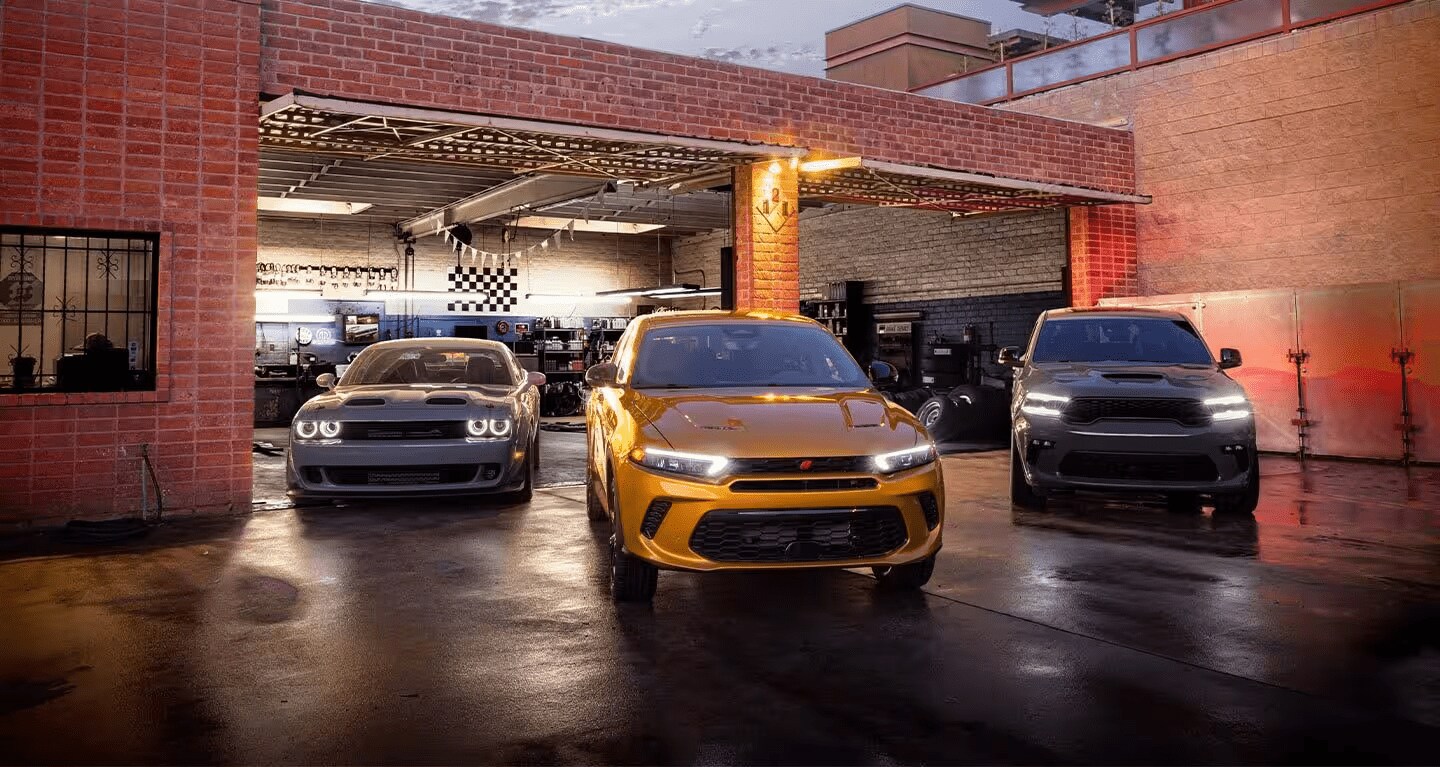 All New Dodge Hornet lineup on city street All New Dodge Hornet lineup on city street