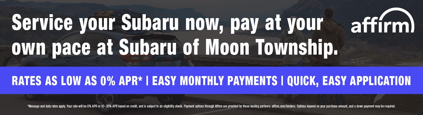 Service your Subaru now, pay at your own pace at Subaru of Moon
Township