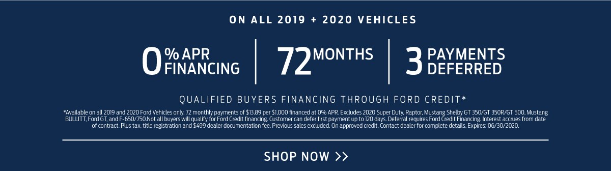 Financing on 2019 + 2020 Vehicles