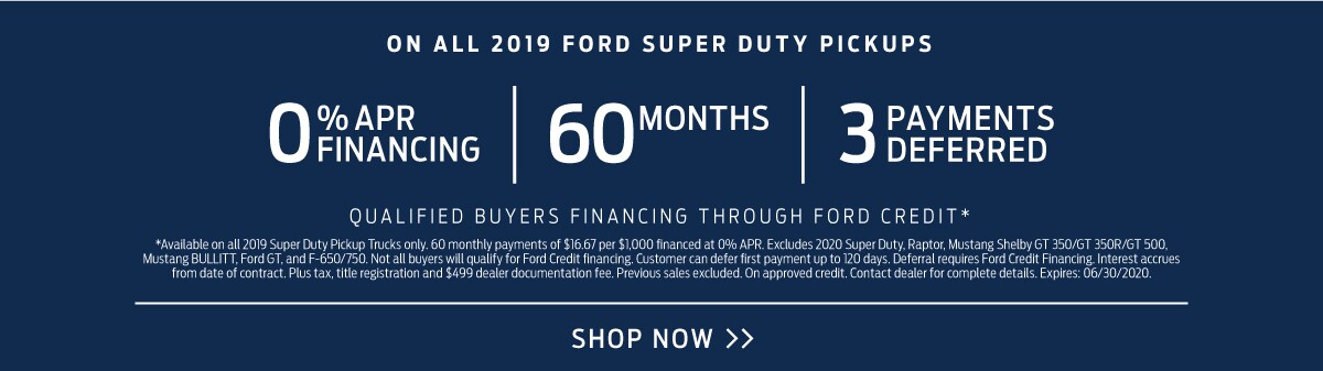 Financing on all 2019 Super Duty Pickups