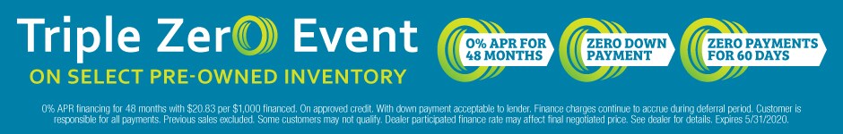 Triple Zero Event on Select Pre-Owned Inventory