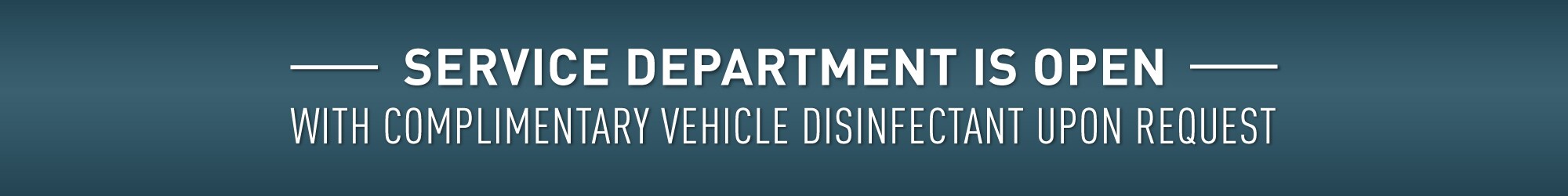 Service Department is Open