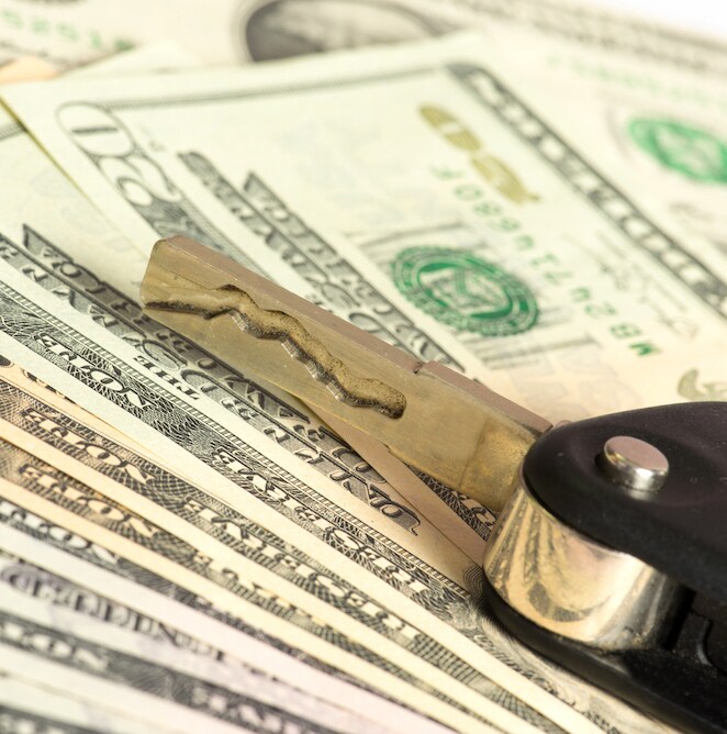 Car key and money