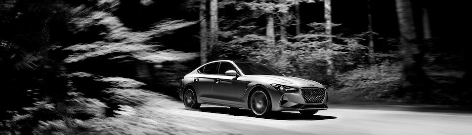 2019 Genesis G70 Driving in the Woods