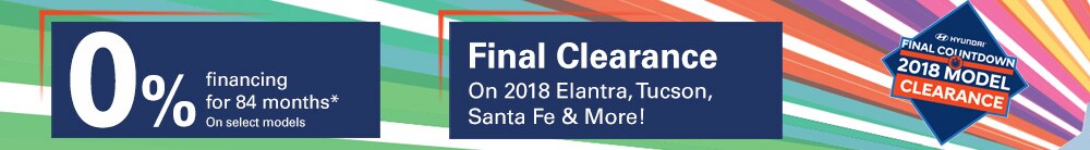 Select a model below 2018 Hyundai Model Clearance