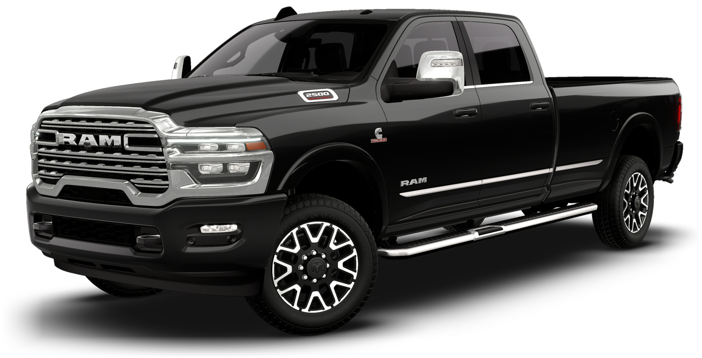 A Diamond Black 2027 Ram 2500 Limited Crew Cab, front three-quarter view