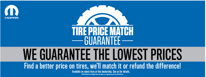 Tire Price Match Guarantee at Doug Smith CDJR in American Fork