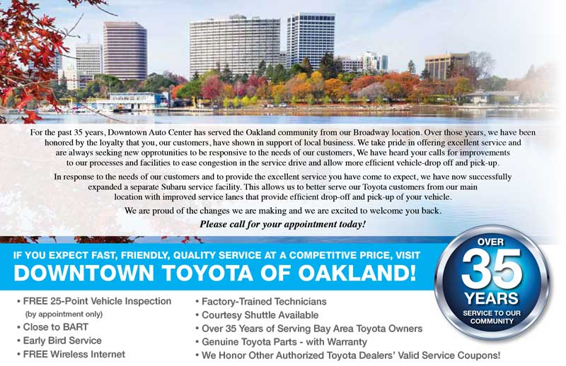 Downtown Toyota of Oakland Service Specials