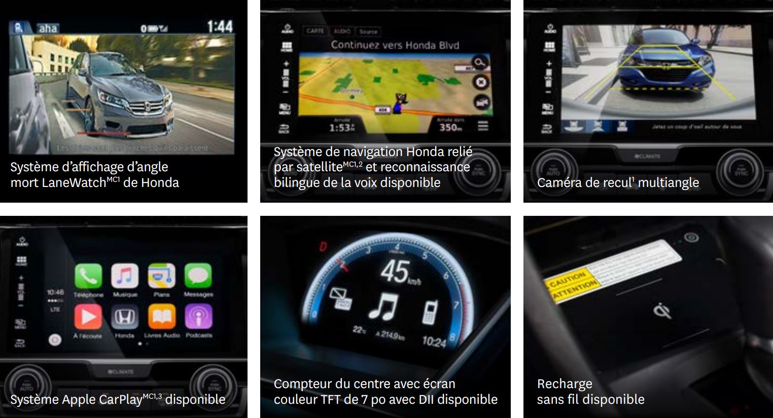 Honda civic 2016 ecrans.JPG gatineau honda civic 2016 Apple carplay, Lanewatch, navigation,