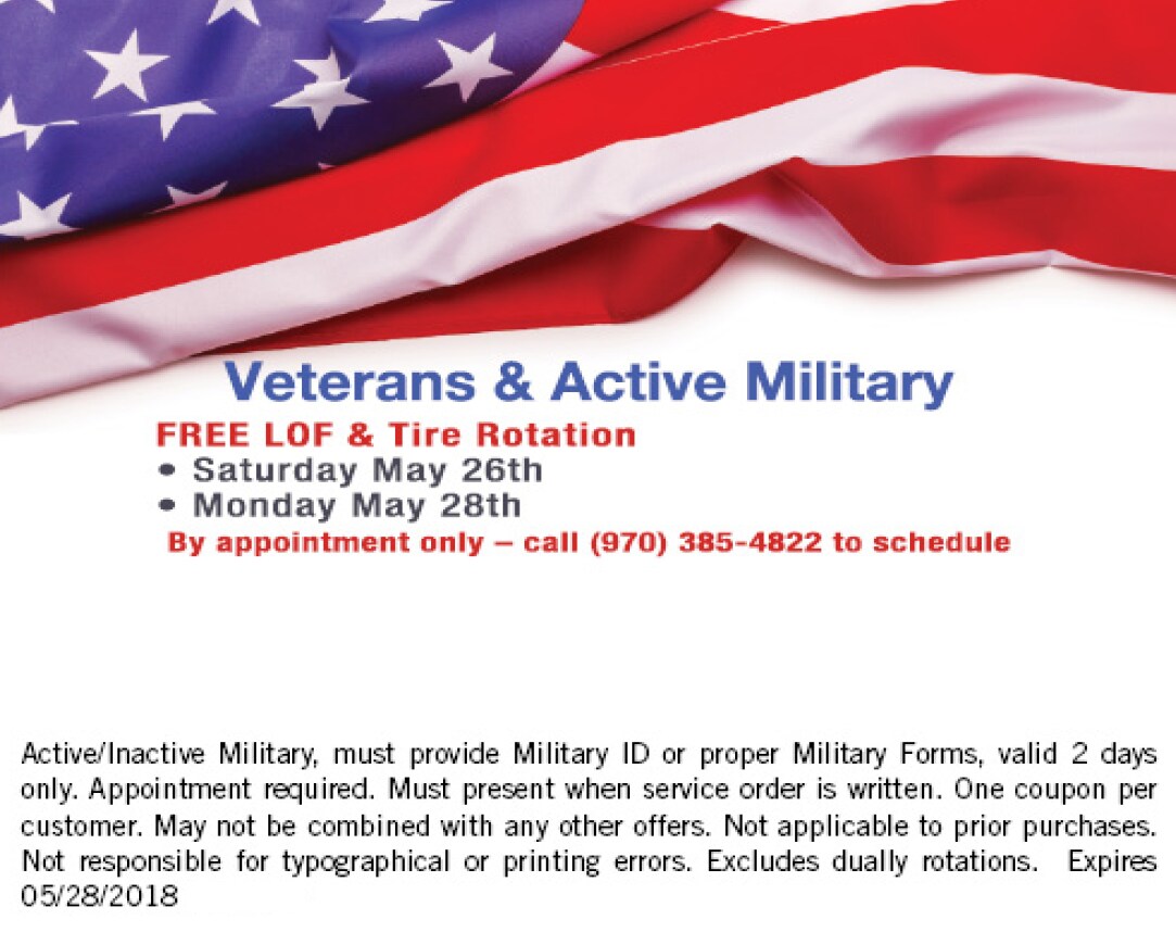 Vet and Military Memorial Day Special
