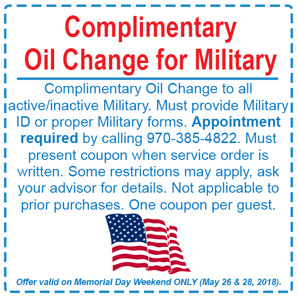 Complimentary Oil Change Toyota COUPON