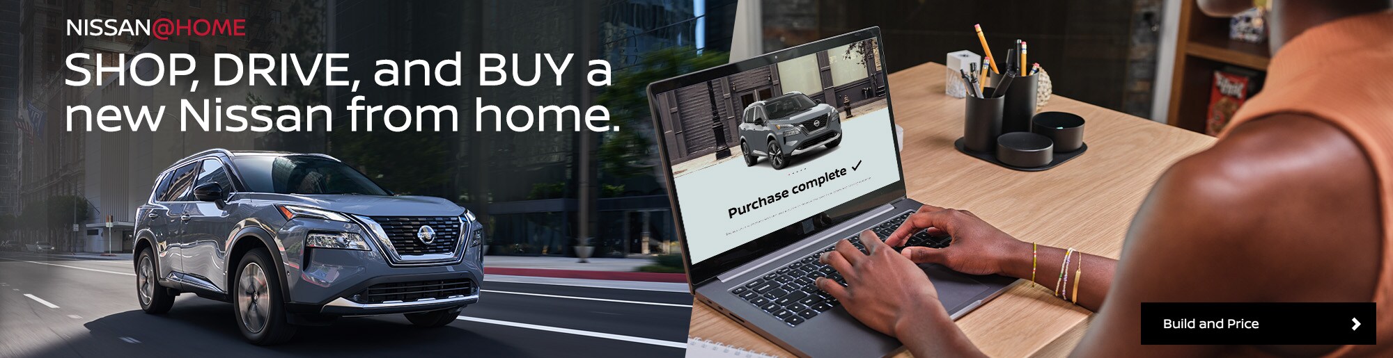 Nissan Buy@Home Banner for buying a Nissan online in Evansville Indiana