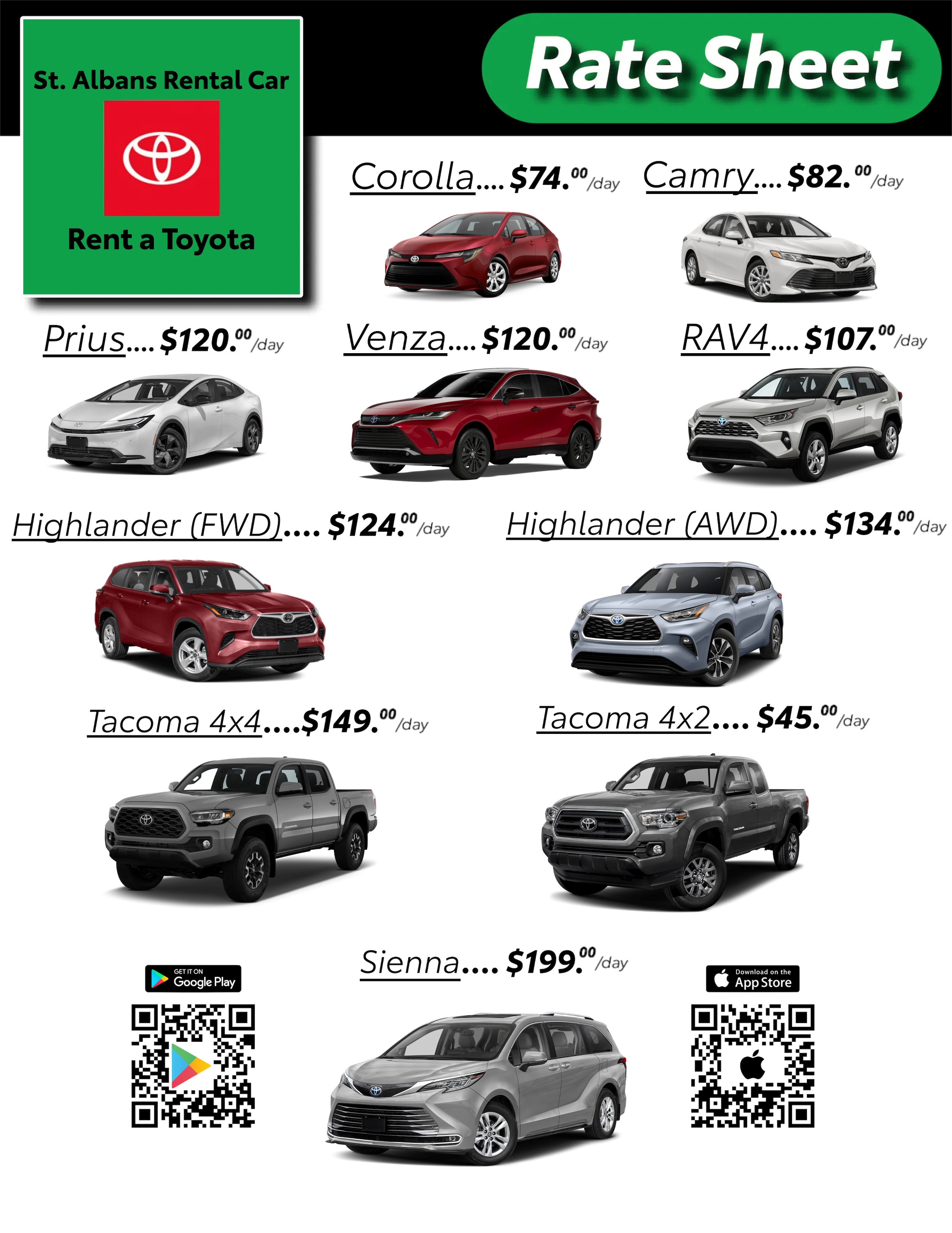 St. Albans Rent A Car Rental Pricing Handy Toyota