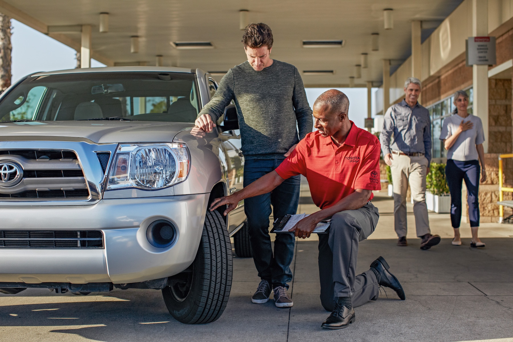 How to check your tires' health at Johnstons Toyota of New Hampton | Toyota Technician checking out car tire depth How to check your tires' health at Johnstons Toyota of New Hampton | Toyota Technician checking out car tire depth