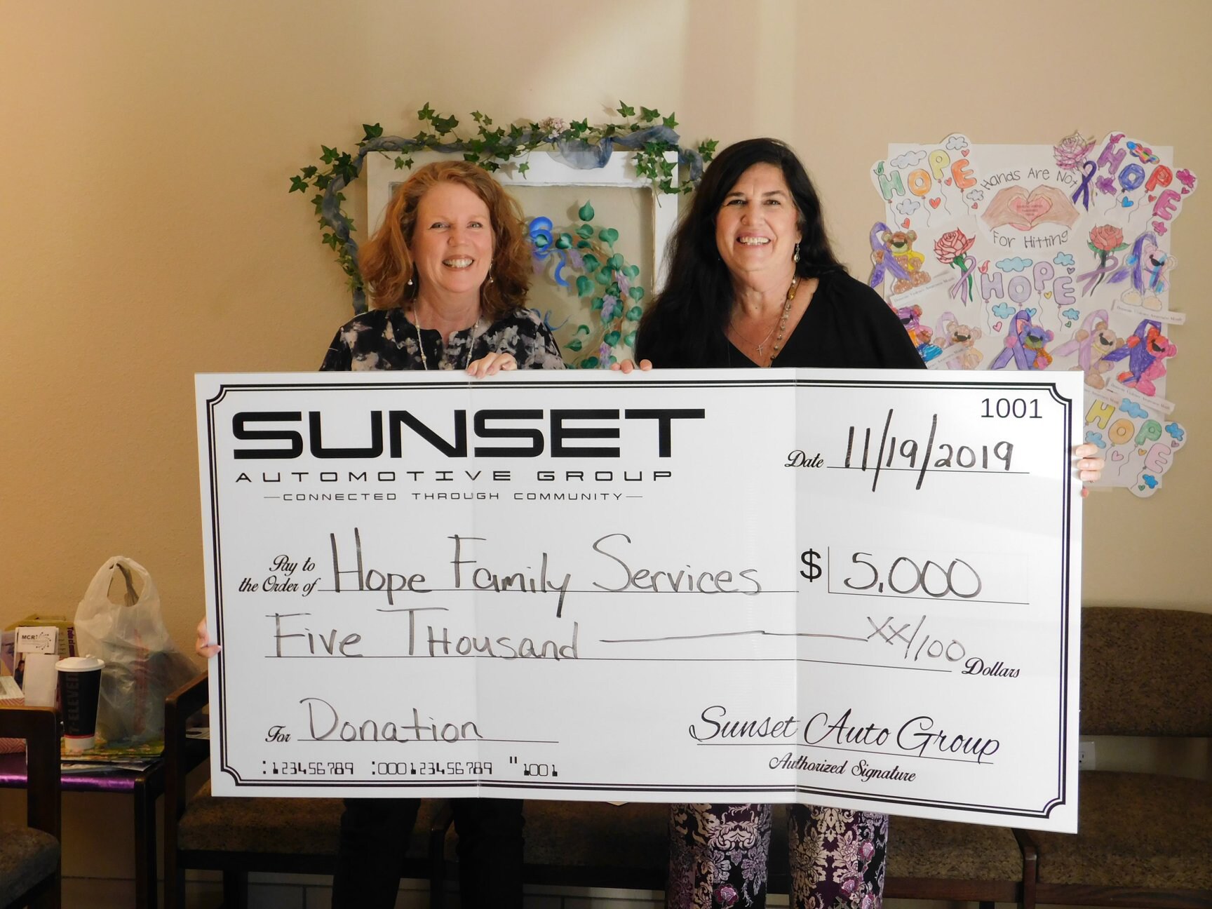 Hope Family Services 2019 Donation