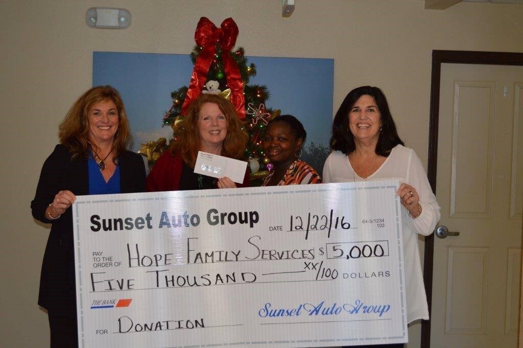 Hope Family Services 2016 Donation