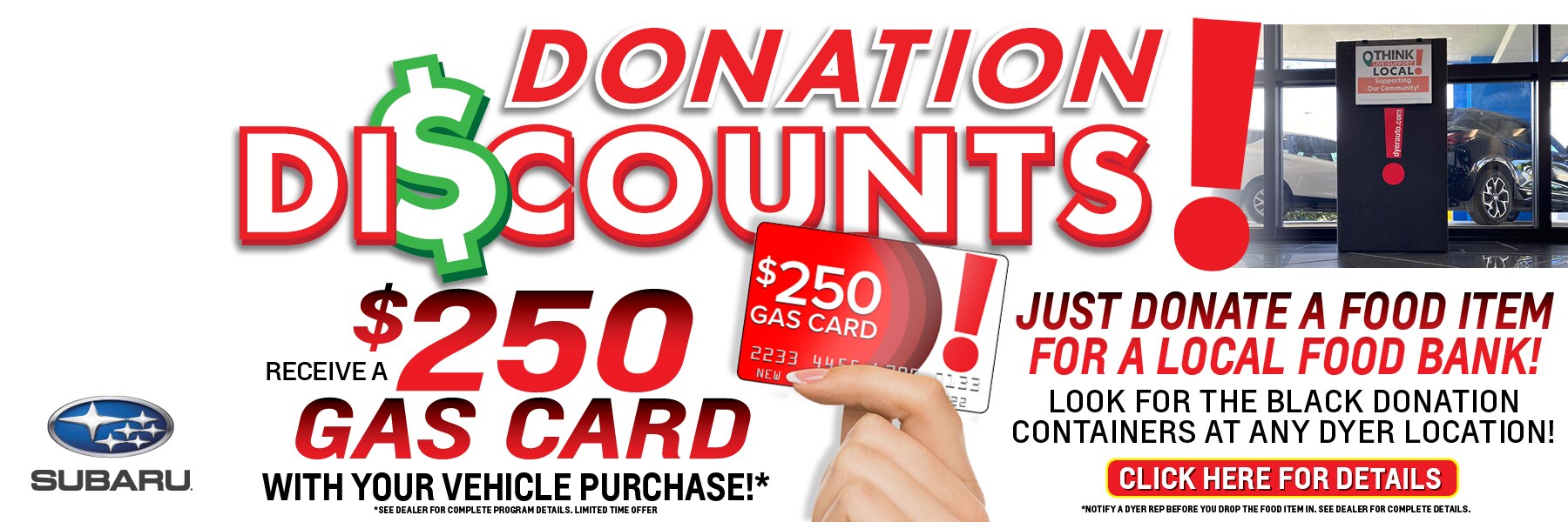 Donate & Save at Dyer Subaru
