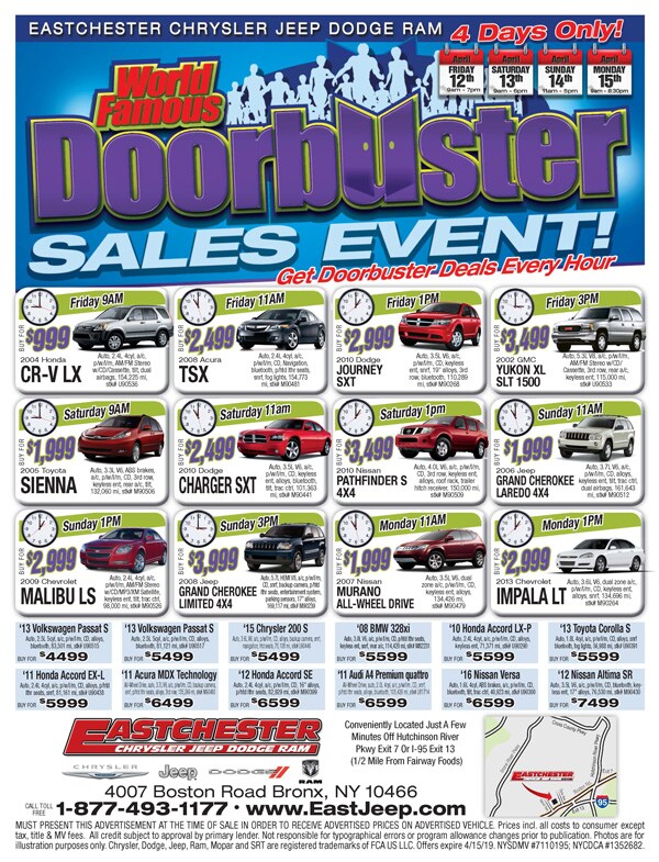 Eastchester World Famous Doorbuster Sales Event