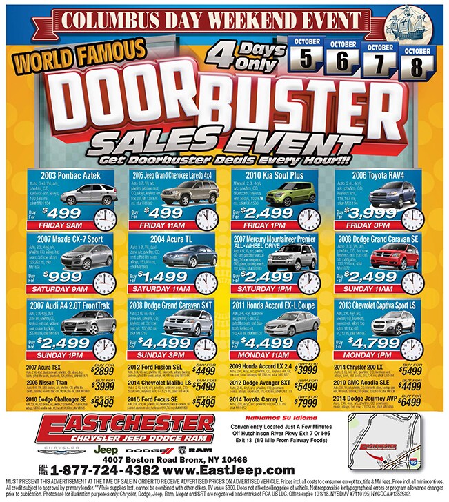 Eastchester Columbus Day Doorbuster