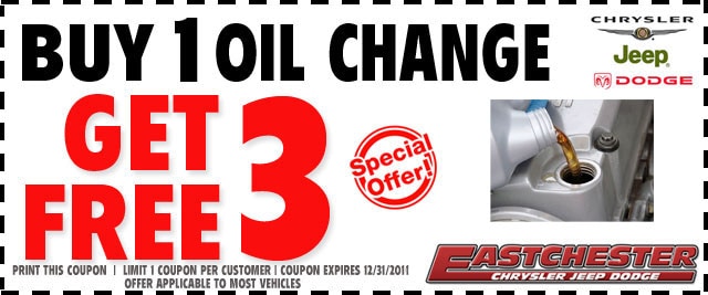 Dodge chrysler oil change coupon #1