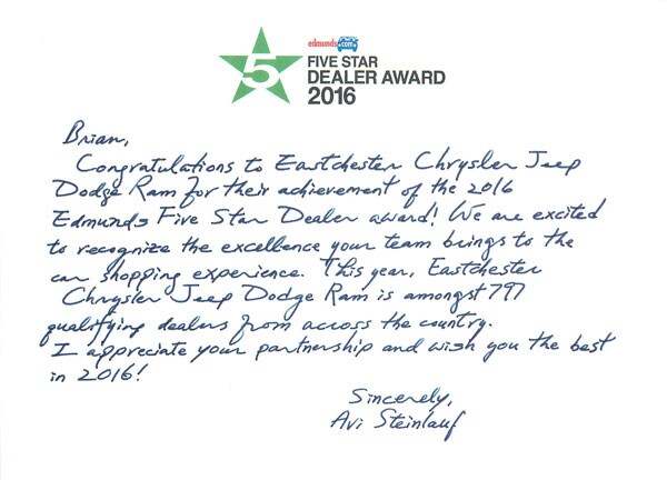 Edmunds Five Star Dealer Award 2016