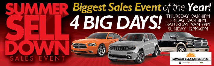 Summer Sell Down Sales Event - It's the biggest sales event of the year!
