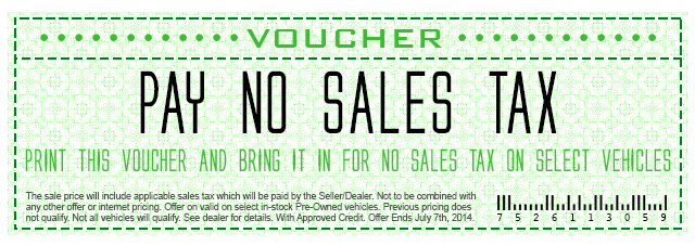 No Sales Tax Voucher No Sales Tax Voucher near Cookeville TN