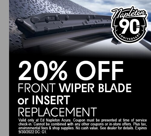 20 Percent Off Front Wiper Blade or Insert Replacement Coupon