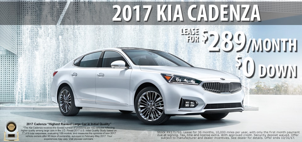 2017 Cadenza lease for only $289.00 a month