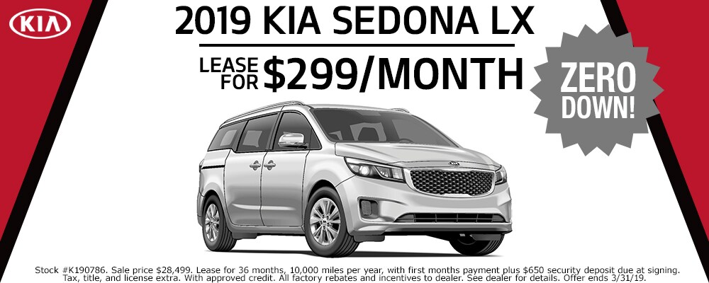 2019 Kia Sedona lease deals at our Council Bluffs Kia dealership near Fremont