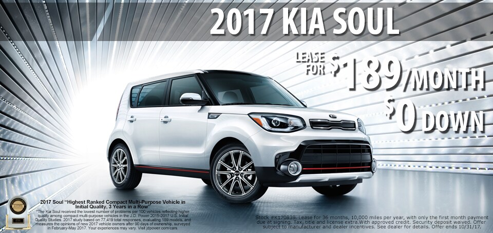 2017 Kia Soul lease for only $189.00 a month