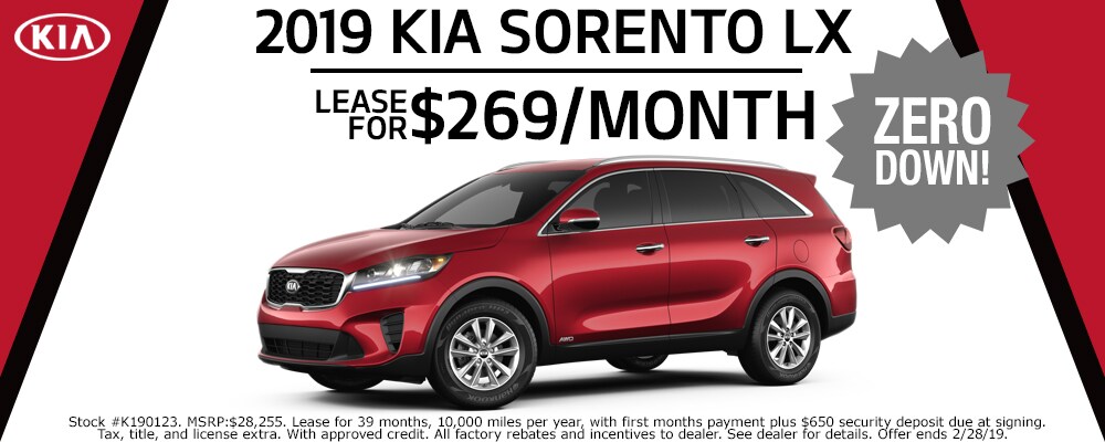 2019 Kia Sorento lease deals at our Council Bluffs Kia dealership near Fremont