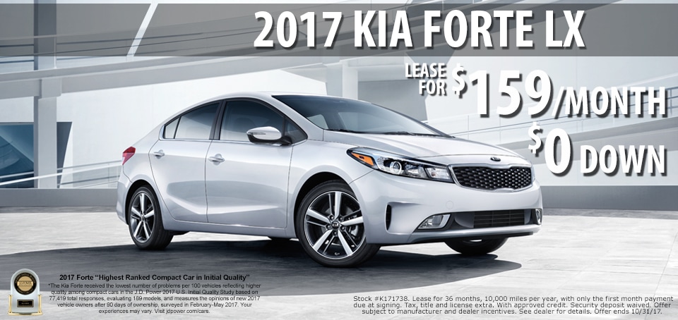 2017 Kia Forte lease for only $159.00 a month