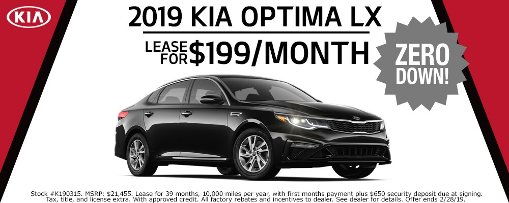 2019 Kia Optima lease deals at our Council Bluffs Kia dealership near Bellevue